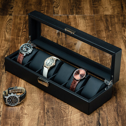 Carbon Fiber Leather Watch Box