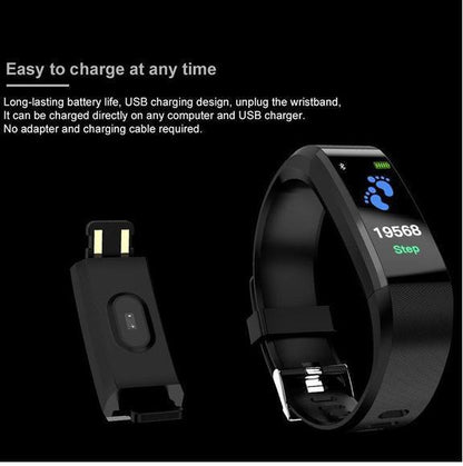 Pulsera inteligente con Bluetooth, monitor de ritmo cardíaco, reloj de actividad física