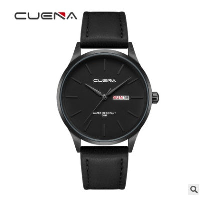 Reloj de cuarzo CUENA, reloj sencillo con correa resistente al agua, reloj con correa para hombre, reloj de cuarzo