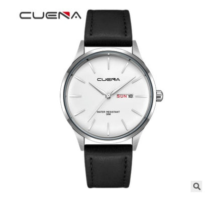 Reloj de cuarzo CUENA, reloj sencillo con correa resistente al agua, reloj con correa para hombre, reloj de cuarzo