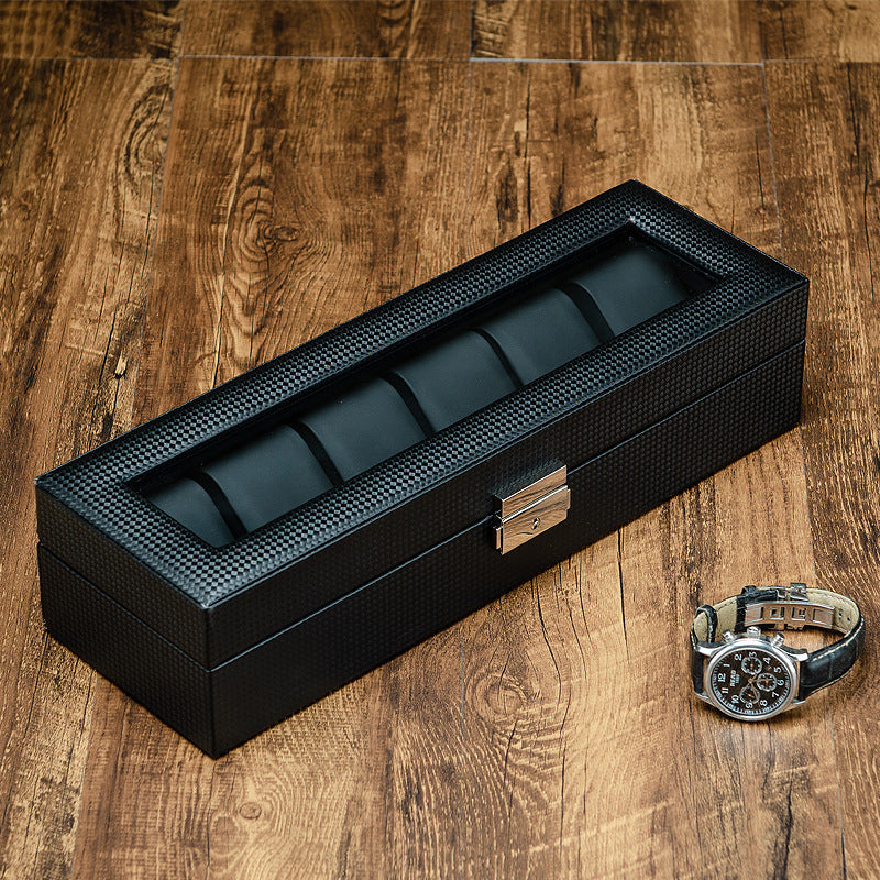 Carbon Fiber Leather Watch Box