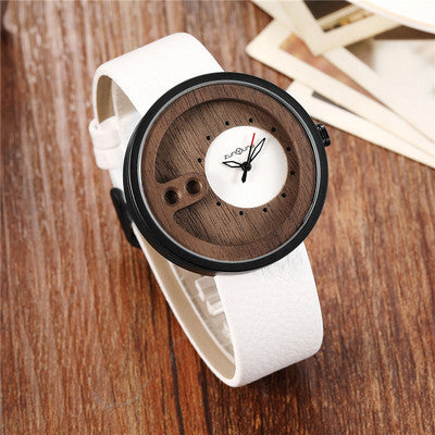 Fashion Top Brand Wooden Watch Men Exquisite Carving Hollow Design Male Clock Unique Green Leather Quartz Wood Watches