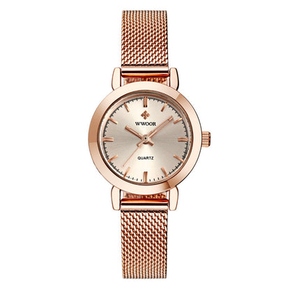 Women's stainless steel mesh belt quartz watch