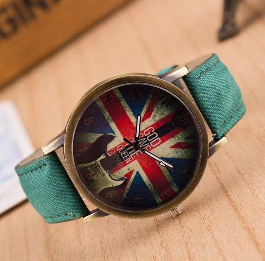 Reloj de pulsera con la bandera del Reino Unido