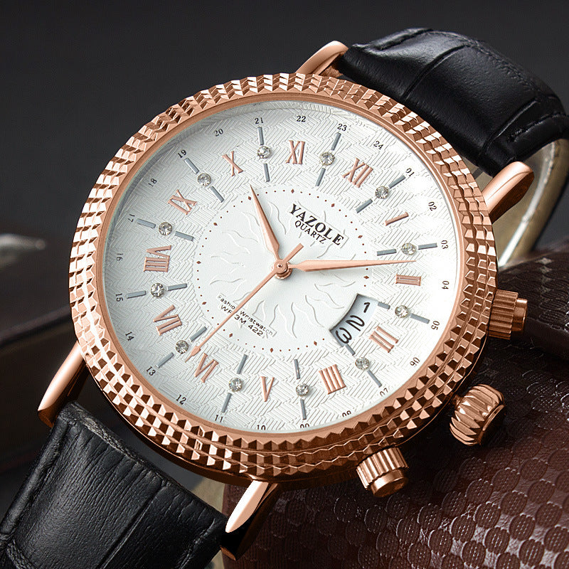 Reloj calendario para hombre, reloj de cuarzo, reloj de negocios, informal, de moda, de comercio exterior