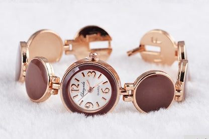 Reloj de mujer, elegante, de moda, informal, con 5 colores, diseño de oblea, esfera redonda, reloj de pulsera, reloj de pulsera de cuarzo para mujer, Relojes femeninos