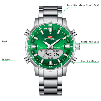 Dual Movement Luminous Large Dial Watch