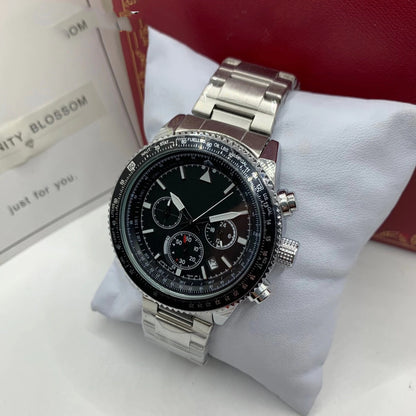 Multifunctional Celt Steel Band Quartz Men's Watch