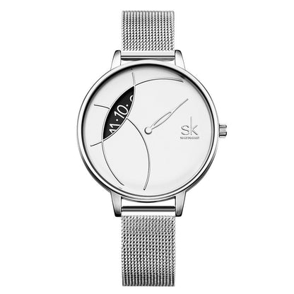 Women's Watch With Creative Mesh Belt