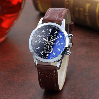 Reloj de hombre con correa de cristal azul de moda Relojes de cuarzo para hombre