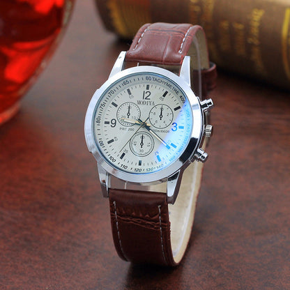 Reloj de hombre con correa de cristal azul de moda Relojes de cuarzo para hombre