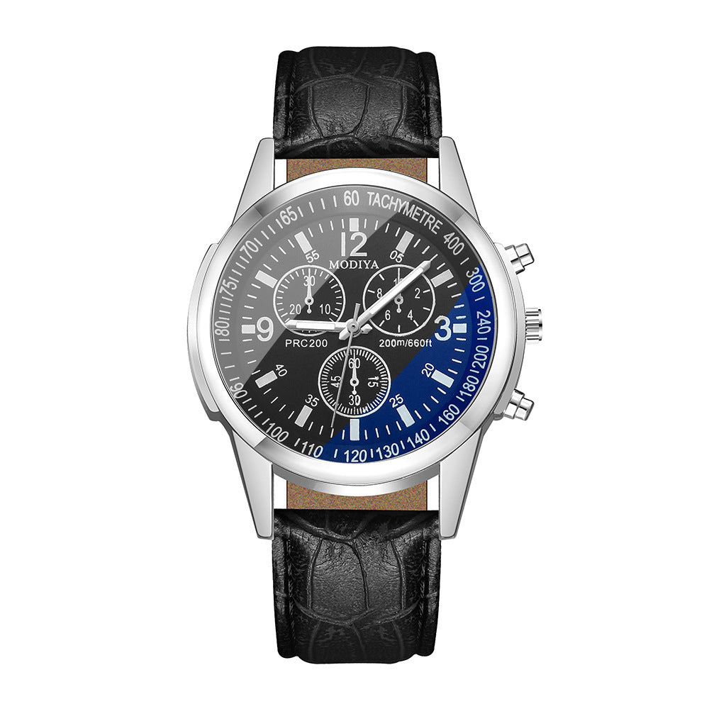 Reloj de hombre con correa de cristal azul de moda Relojes de cuarzo para hombre