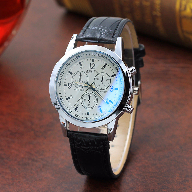 Reloj de hombre con correa de cristal azul de moda Relojes de cuarzo para hombre