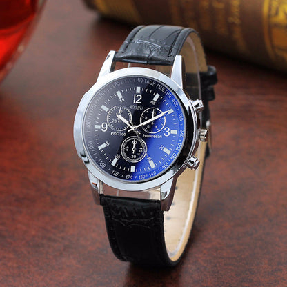 Reloj de hombre con correa de cristal azul de moda Relojes de cuarzo para hombre