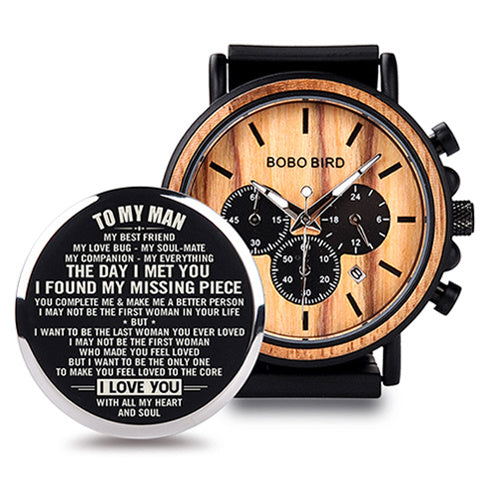 BOBO BIRD Relojes de madera para hombre, reloj masculino de primera marca de lujo, elegante reloj cronógrafo militar, un gran regalo para hombres OEM