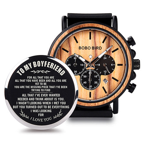 BOBO BIRD Relojes de madera para hombre, reloj masculino de primera marca de lujo, elegante reloj cronógrafo militar, un gran regalo para hombres OEM