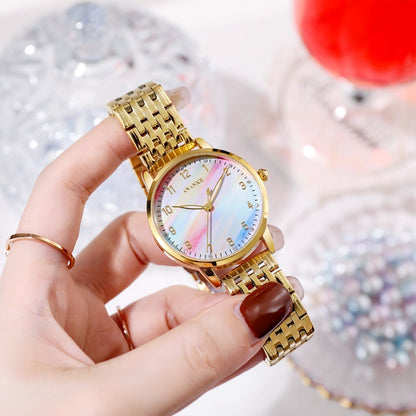 New Style Casual Watch Female Rainbow Color Japanese Movement Temperament Ladies Watch Student Watch Custom