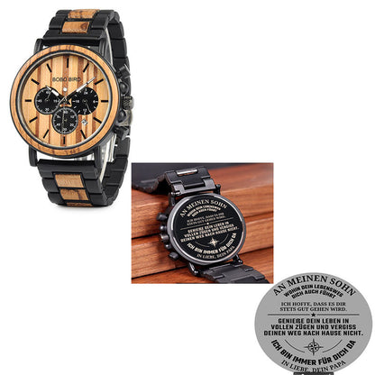 BOBO BIRD Relojes de madera para hombre, reloj masculino de primera marca de lujo, elegante reloj cronógrafo militar, un gran regalo para hombres OEM