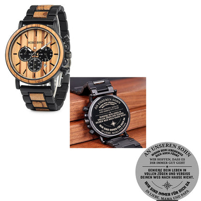 BOBO BIRD Relojes de madera para hombre, reloj masculino de primera marca de lujo, elegante reloj cronógrafo militar, un gran regalo para hombres OEM