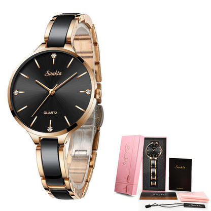 Exquisite Ladies Waterproof Ceramic Watch