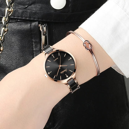 Exquisite Ladies Waterproof Ceramic Watch