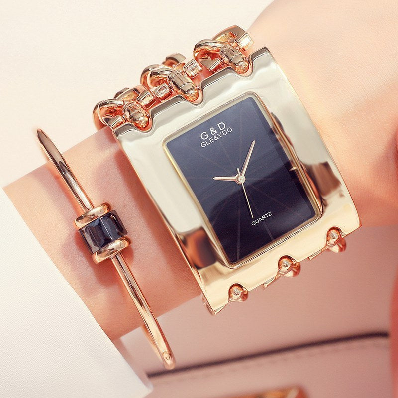 Reloj de cuarzo analógico para mujer con correa de acero inoxidable de marca de lujo, reloj de pulsera informal para mujer