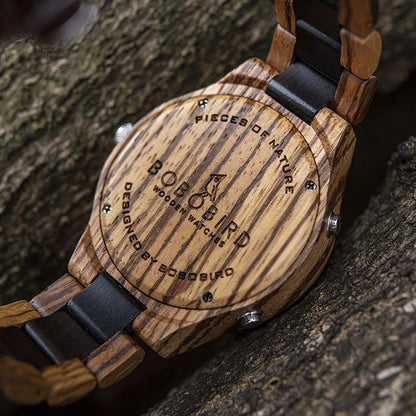 Reloj de madera de moda casual