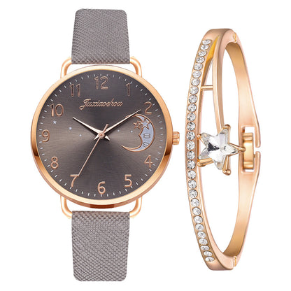 Hermoso reloj de cuarzo con diseño de luna para mujer, con correa y esfera, reloj de pulsera para mujer, reloj femenino, envío directo