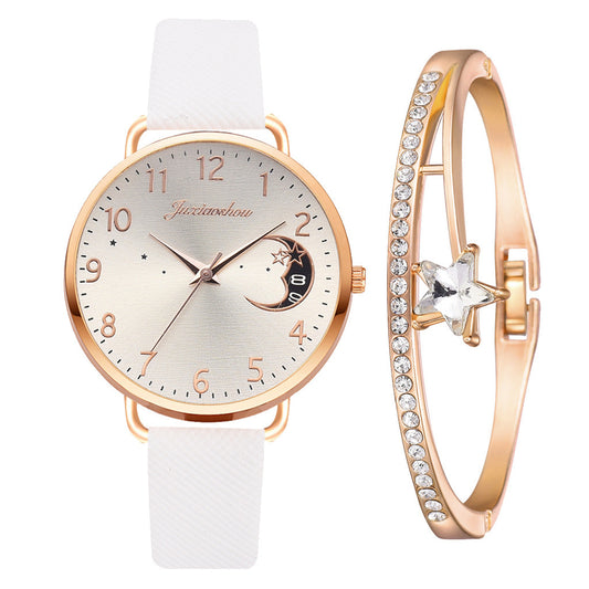 Hermoso reloj de cuarzo con diseño de luna para mujer, con correa y esfera, reloj de pulsera para mujer, reloj femenino, envío directo