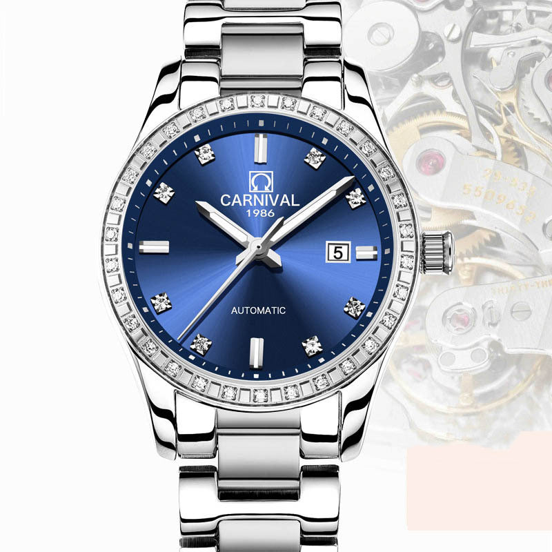 Watch Female Automatic Mechanical Watch Fashion Trend Rose Gold Waterproof Brand Diamond Female Watch