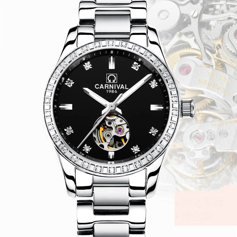 Reloj Mujer Reloj Mecánico Automático Moda Tendencia Oro Rosa Impermeable Marca Diamante Reloj Mujer