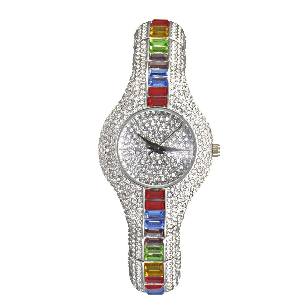 Reloj De Moda Con Diamantes Y Piedras De Colores Llenos De Diamantes Relojes De Alta Gama De Estilo Europeo Para Mujer