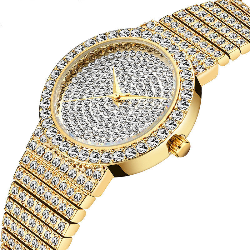 Women'S Watch Gold Korean Version Star Diamond Waterproof Quartz Watch