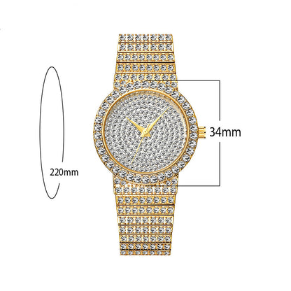 Women'S Watch Gold Korean Version Star Diamond Waterproof Quartz Watch