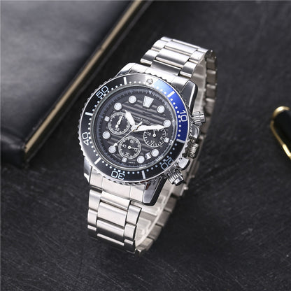 Six-pin Striped Men's Steel Belt Business Tape Casual Quartz Watch
