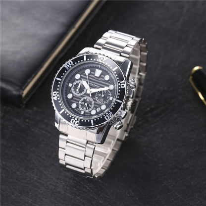 Six-pin Striped Men's Steel Belt Business Tape Casual Quartz Watch