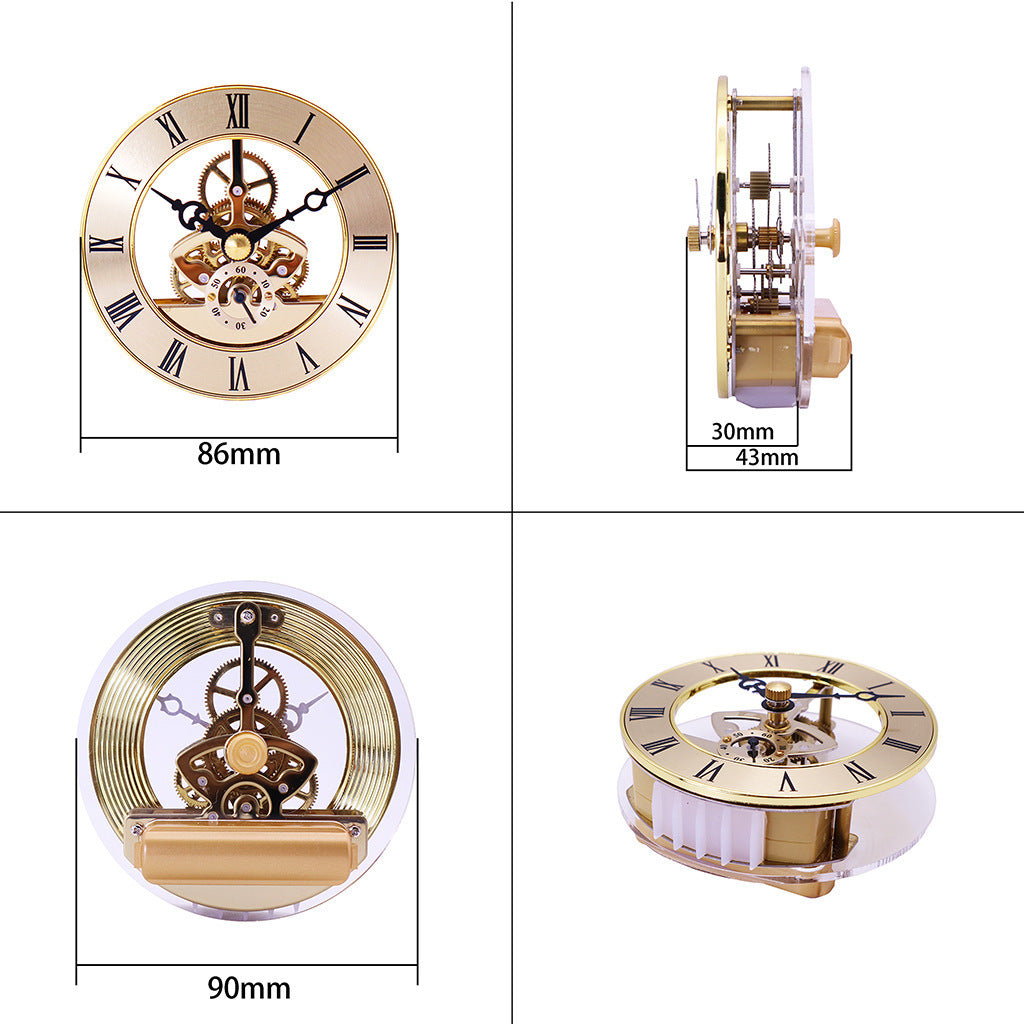 Movimiento de reloj transparente Movimiento de engranajes Cristal