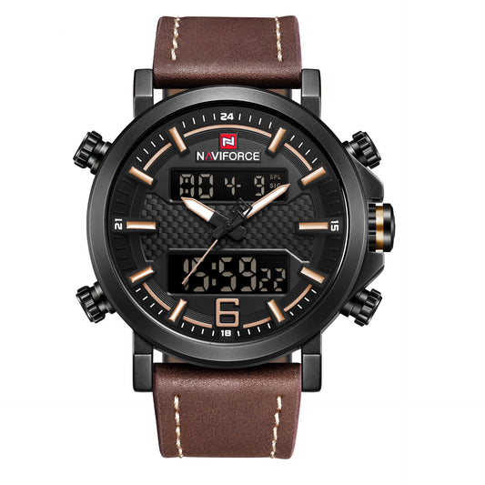 Reloj de hombre Naviforce Lingxiang 9135 Reloj electrónico de cuarzo Reloj deportivo resistente al agua para hombre