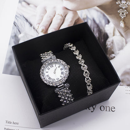 Reloj de pulsera para mujer, reloj de moda con diamantes, conjunto de relojes de comercio exterior