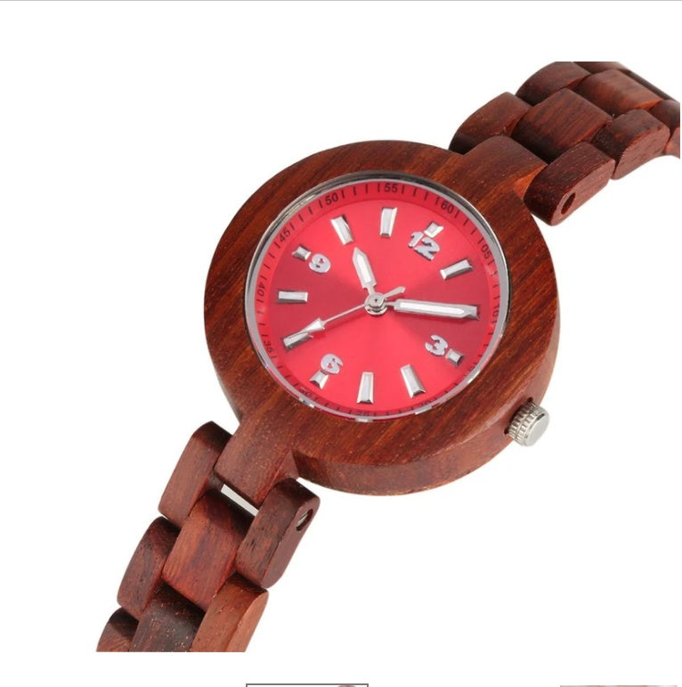 Small Dial Girls Gift Wooden Watch