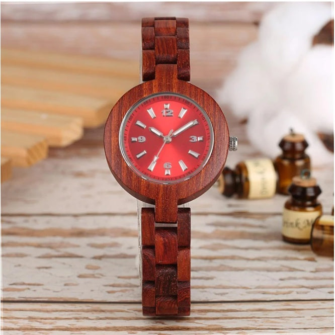 Reloj de madera de regalo para niñas con esfera pequeña