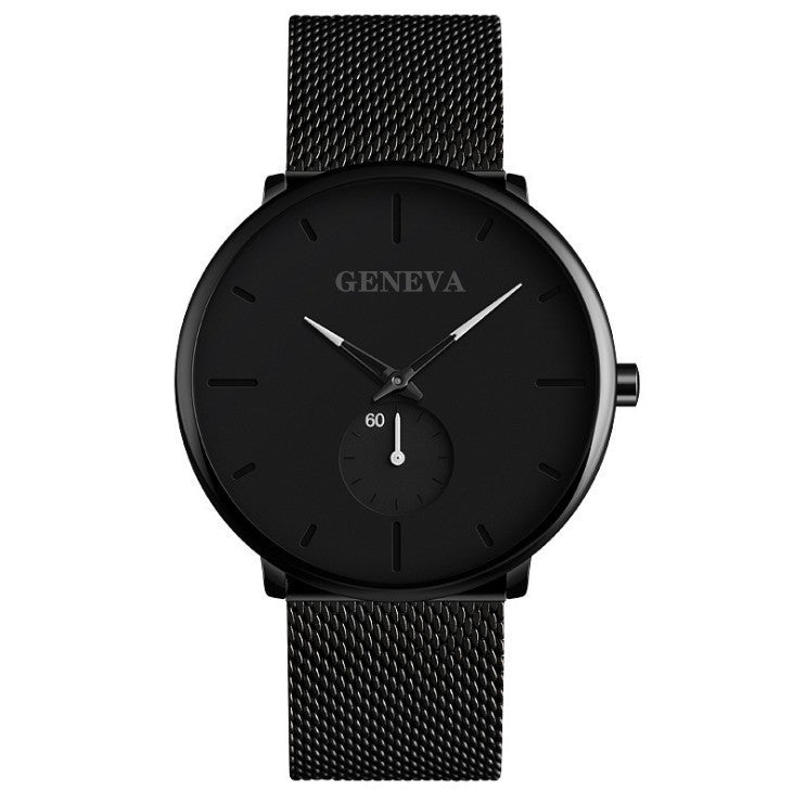 Reloj de pulsera de cuarzo de acero inoxidable de marca Ginebra para hombre, reloj de pulsera analógico, reloj de pulsera