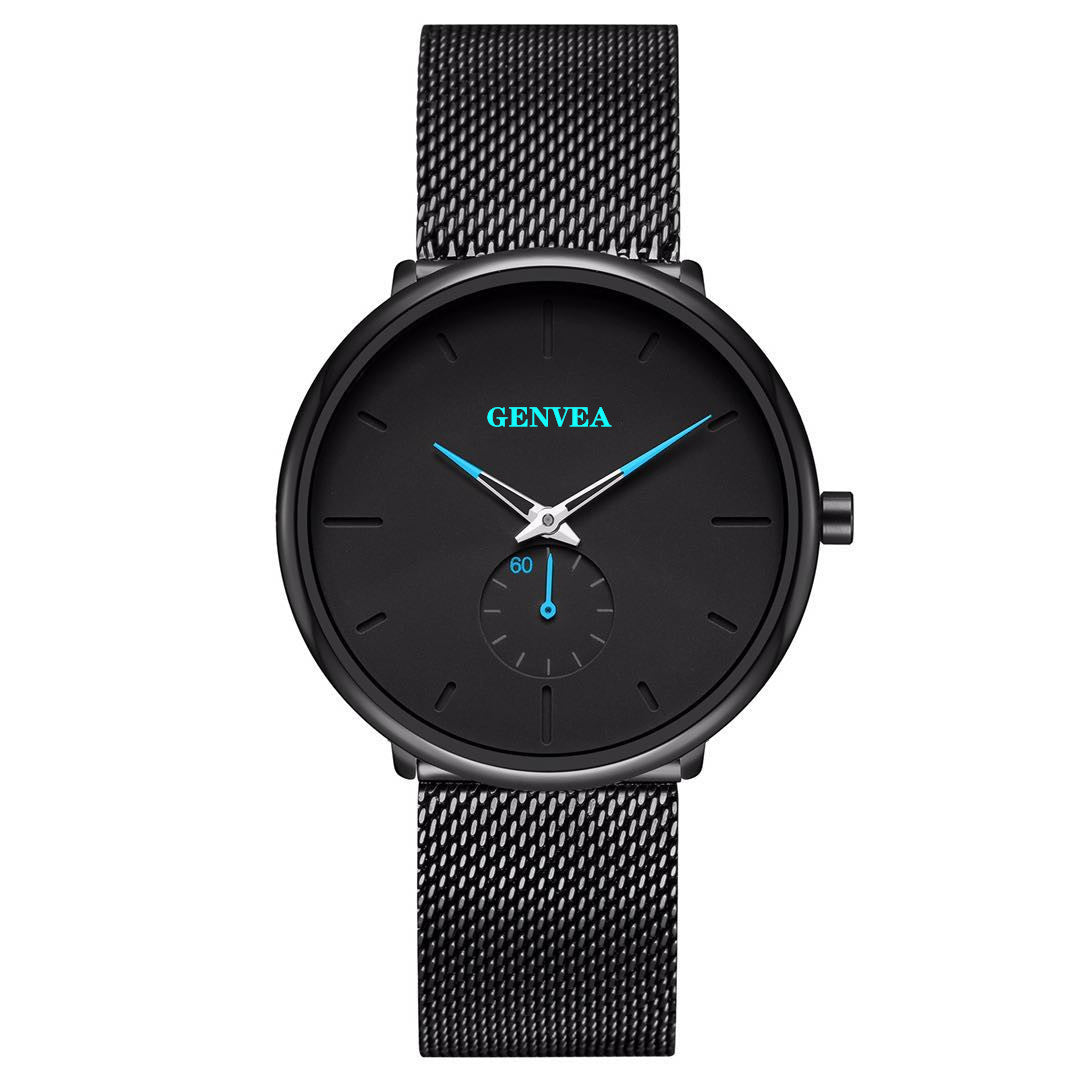 Reloj de pulsera de cuarzo de acero inoxidable de marca Ginebra para hombre, reloj de pulsera analógico, reloj de pulsera