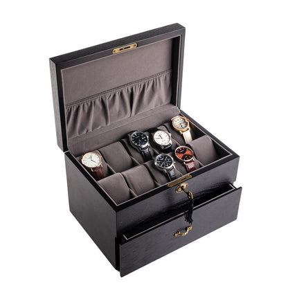 Fraxinus Mandshurica Wooden Watch Box Storage Box Black Watch Mechanical Lock  Storage Box