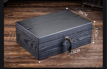 Fraxinus Mandshurica Wooden Watch Box Storage Box Black Watch Mechanical Lock  Storage Box