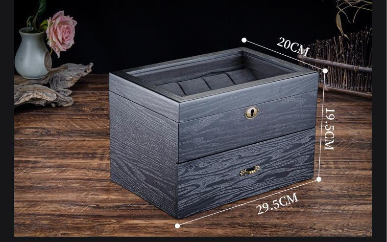 Fraxinus Mandshurica Wooden Watch Box Storage Box Black Watch Mechanical Lock  Storage Box