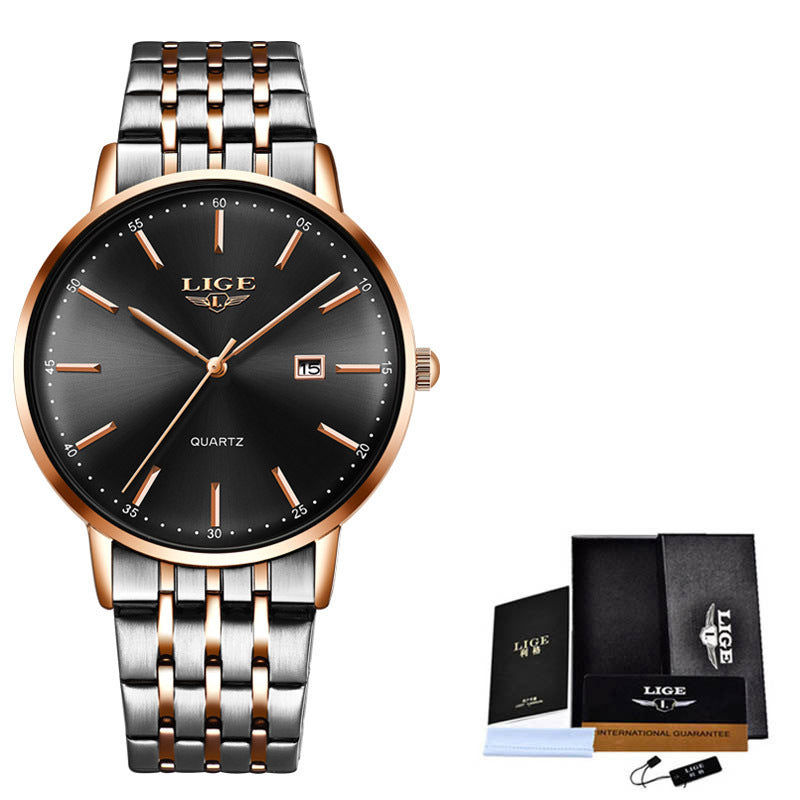 LIGE Luxury Ladies Watch Women Waterproof Rose Gold Steel Strap Women Wrist Watches Top Brand Bracelet Clocks Relogio Feminino