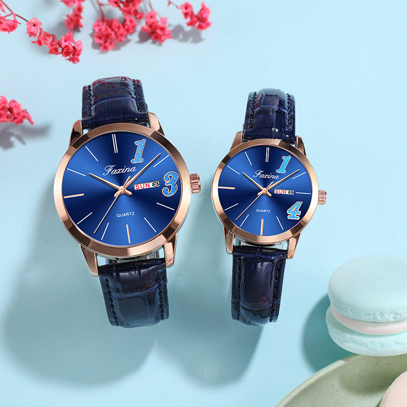 Fasina Couple Models For Life 1314 Reloj Simple para Mujer, Conjunto de Reloj de Regalo para el día de San Valentín para Hombre