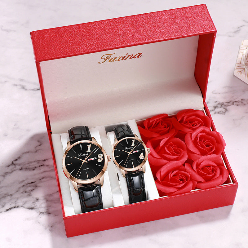 Fasina Couple Models For Life 1314 Reloj Simple para Mujer, Conjunto de Reloj de Regalo para el día de San Valentín para Hombre