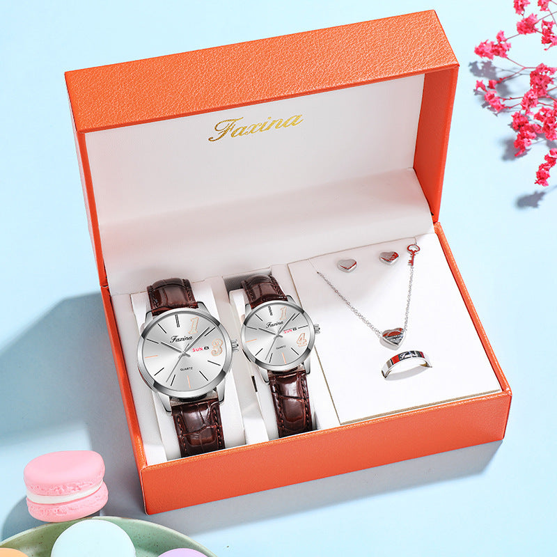 Fasina Couple Models For Life 1314 Reloj Simple para Mujer, Conjunto de Reloj de Regalo para el día de San Valentín para Hombre